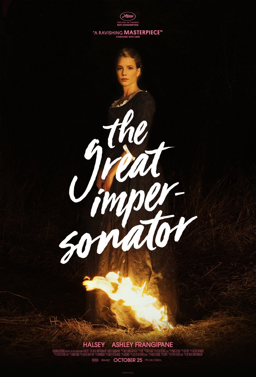 MMattRip's tweet image. This "Halsey Impersonates" series has been amazing! I expanded it to a couple movie posters for fun