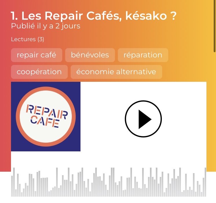 Saviez-vous que sur la Metropole de #Grenoble il y a une 15aine de #RepairCafe ? Plus de détails sur leur fonctionnement &amp; témoignage dans cette série de #podcast de <a href="/GrenobleAlpes/">Grenoble Alpes Métropole</a> . @RepairCafe_F audioblog.arteradio.com/blog/237028/po…
