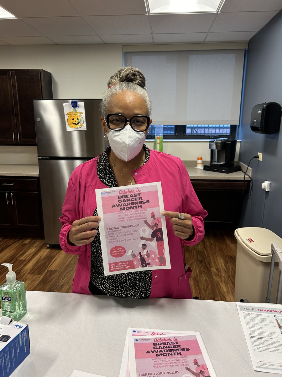 Thresholds_Hlth's tweet photo. Our Community Outreach Specialist, Aasia attended a seniors health fair with Embrace Living Communities last week, promoting blood pressure checks and #BreastCancerAwareness. We can help keep you healthy! Make an appointment with us today at https://t.co/7YvwhS4Ed2. https://t.co/562ZvZOsHk