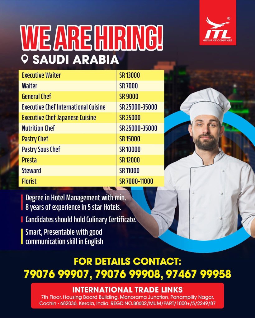 gulfjob8's tweet photo. VACANCY FOR #saudiarabia

Interested candidates, please send your updated CV on given emails

#foreman #supervisor #technician #kanooz #interview #firewatch #welder #fabricator #saudijob https://t.co/5CQUeCxYwK