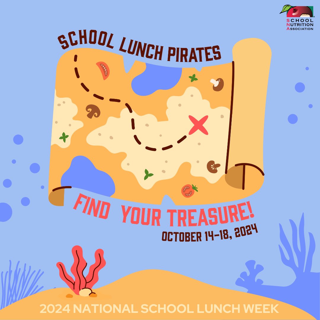 Prepare your taste buds and grab your map. 🗺️National School Lunch Week is here! Join us on an adventure where the treasure is a healthy school lunch. 🍽️ #SchoolLunchPirates #NSLW24