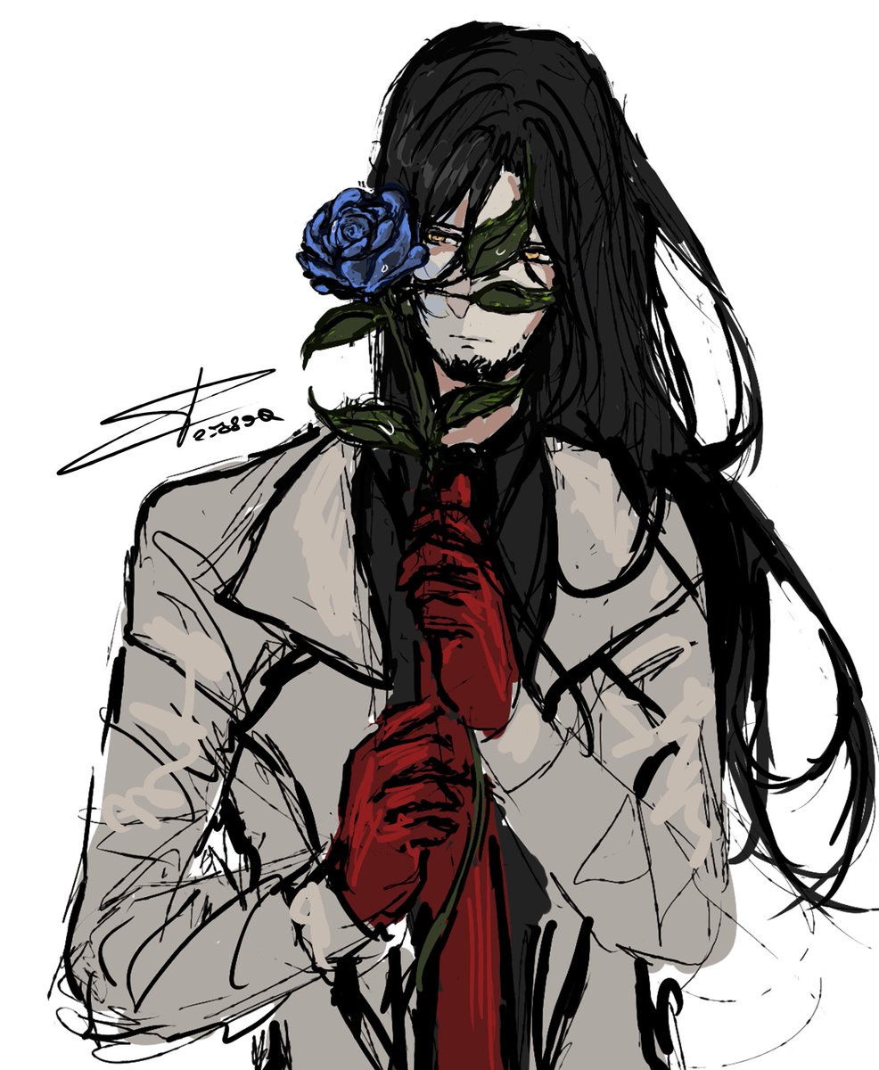 I asked <a href="/2_789Q/">Q</a> to draw my OC Vincent and they did an amazing job. Thank you so much. 😊
