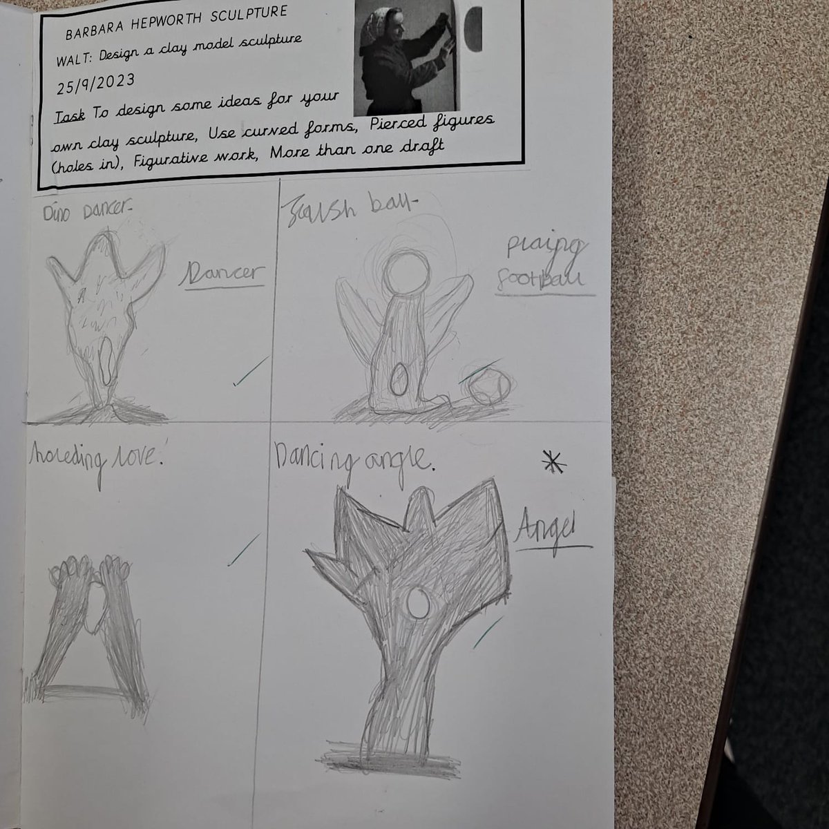 fourstmarys's tweet photo. We were inspired by Barbara Hepworth's work to create our own designs... https://t.co/zWFRA43S9i