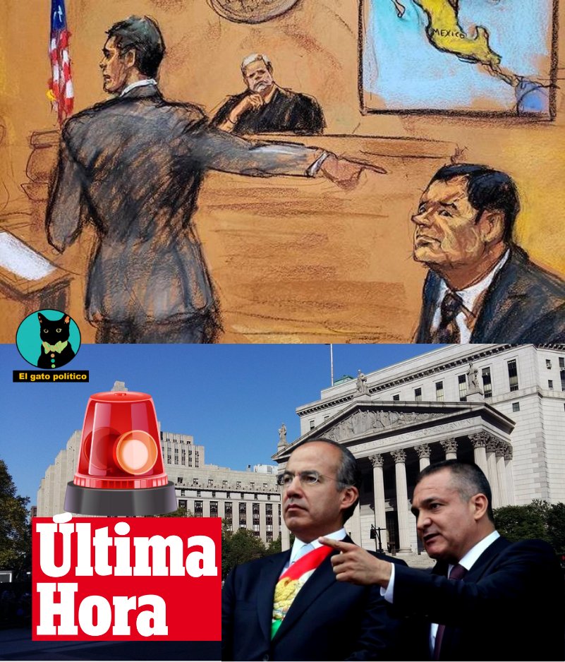 elgatopolitico_'s tweet photo. 🔴¡Última hora!
¡Condenan a 38 años de prisión a  García Luna por narcotráfico!
El juez de la Corte de Nueva York, Brian Cogan, dictó condena para el exsecretario de Seguridad de Felipe Calderón.

Queda confirmado que durante el 2006 y el 2012, México vivió un auténtico narco-Estado. ¡Tiembla, Borolas.
