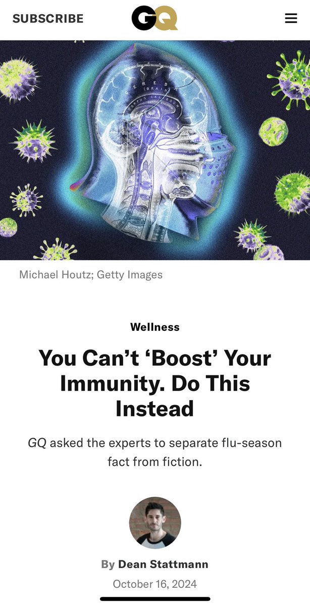 Article in GQ today on boosting your immunity - with client comments. Link: gq.com/story/boost-yo…  Go to doctorspr.com