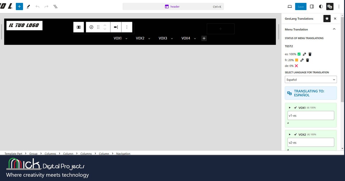 StefenNick's tweet photo. 🎉 Aggiornamento GeoLang 🌐

✅ Traduzione menu Gutenberg completata
🔜 Prossimo: header e footer
🚀 Lancio imminente
🆓 Versione gratuita con funzionalità chiave

GeoLang sta per cambiare il gioco della localizzazione #WordPress! Stay tuned! 👀

#GeoLang #Gutenberg #Multilingual https://t.co/DuFgVblC2Y