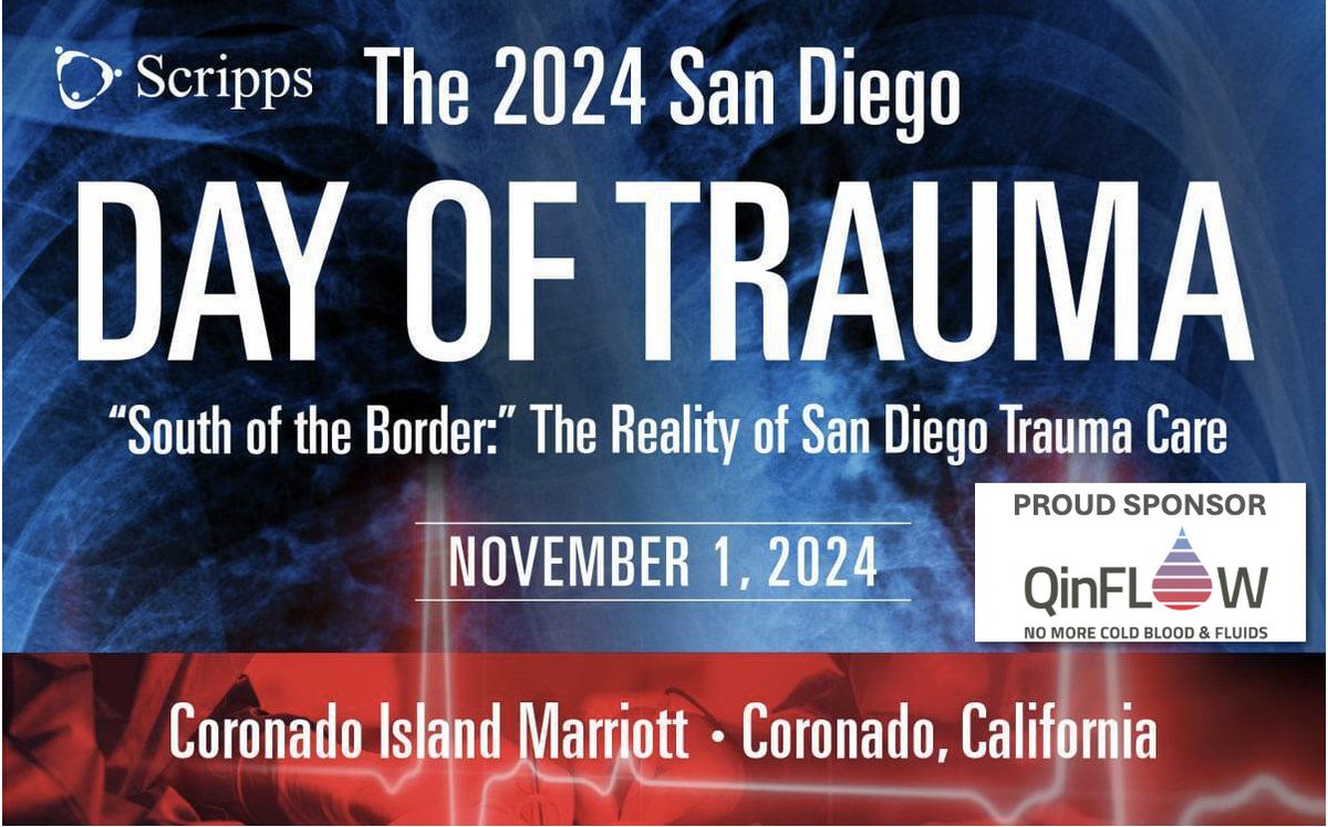 If you will be at the San Diego Day of Trauma meeting Nov 1st, please stop by our booth and say hello. Our #Warrior line of blood &amp; fluid warmers set the Gold Standard in performance, including the unique ability to handle rapid handle bolus flows. 
qinflow.com