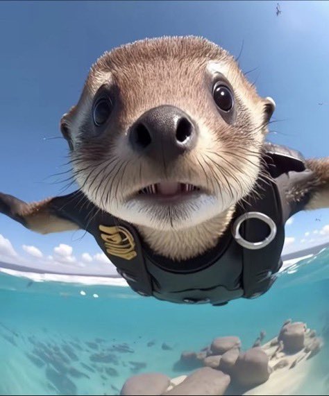 animalsfyp's tweet photo. 🦦 with a GoPro 🥹📸 https://t.co/eDbOU3UtjY