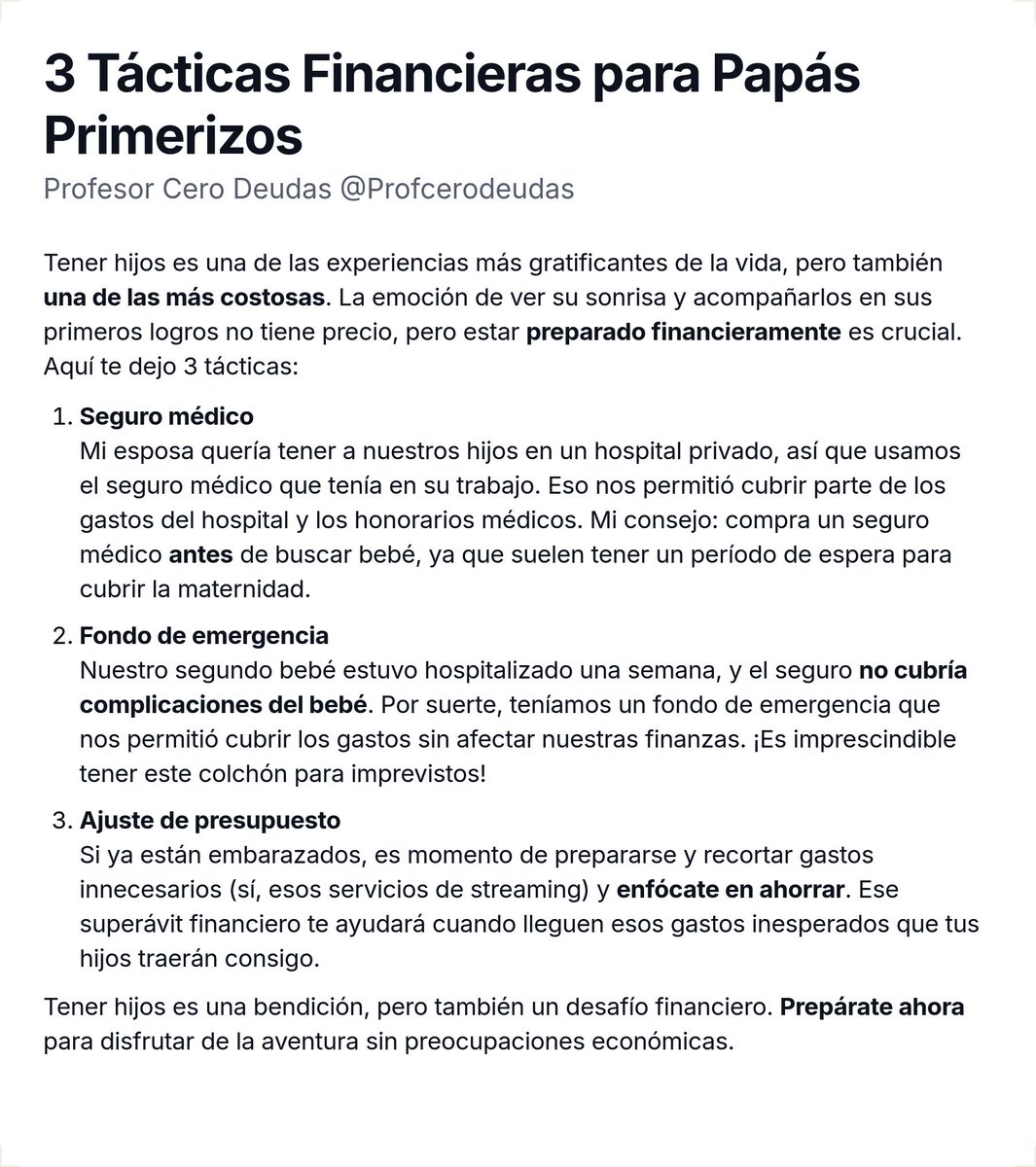 Profcerodeudas's tweet image. Tener hijos es una bendición pero también es un desafío financiero.