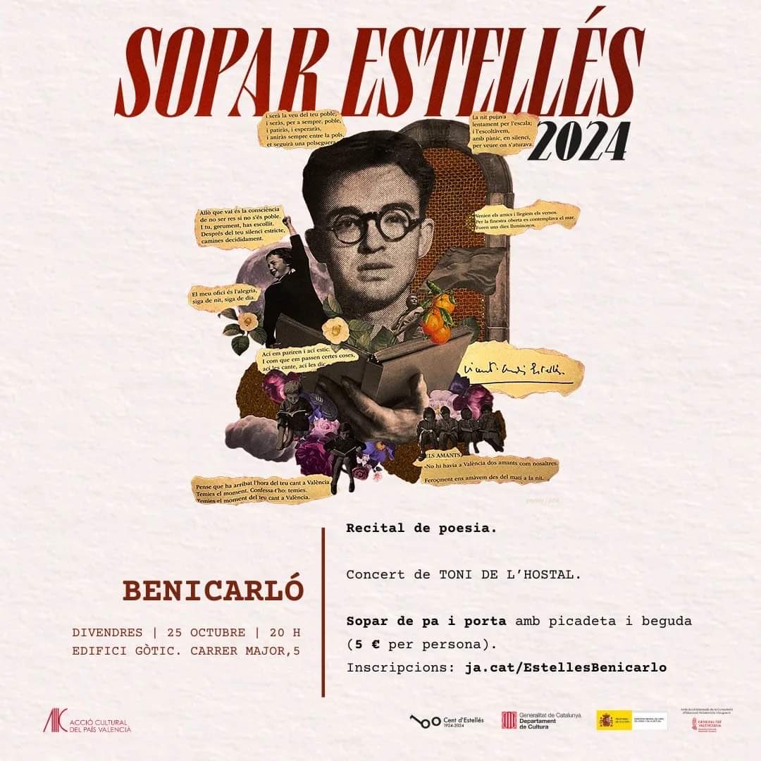 Ala vinga, inscrviu-vos-hi que val molt la pena, tant si coneixeu Estellés com si vos agradaria conèixer-lo més, perquè conèixer-lo és estimar-lo.