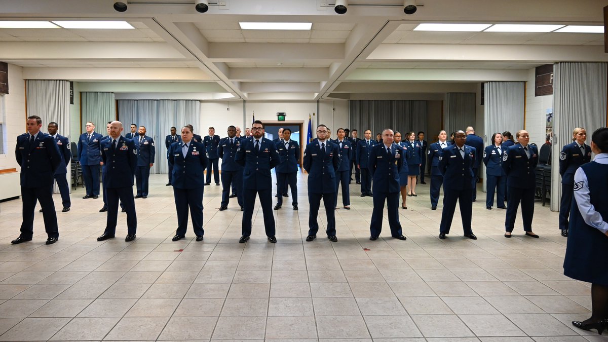 Team_Tinker's tweet photo. Col. Abby Ruscetta, 72nd Air Base Wing Commander, Maj. Michael Kazakoff, 72 ABW Comptroller Squadron Commander, and 72 ABW First Sergeant Alaina Ramos, held an Open Ranks Inspection today on Wing Staff Agencies Airmen. #72ABW #ProfessionOfArms #OpenRanksInspection #TinkerStrong https://t.co/MAh4BodWHK