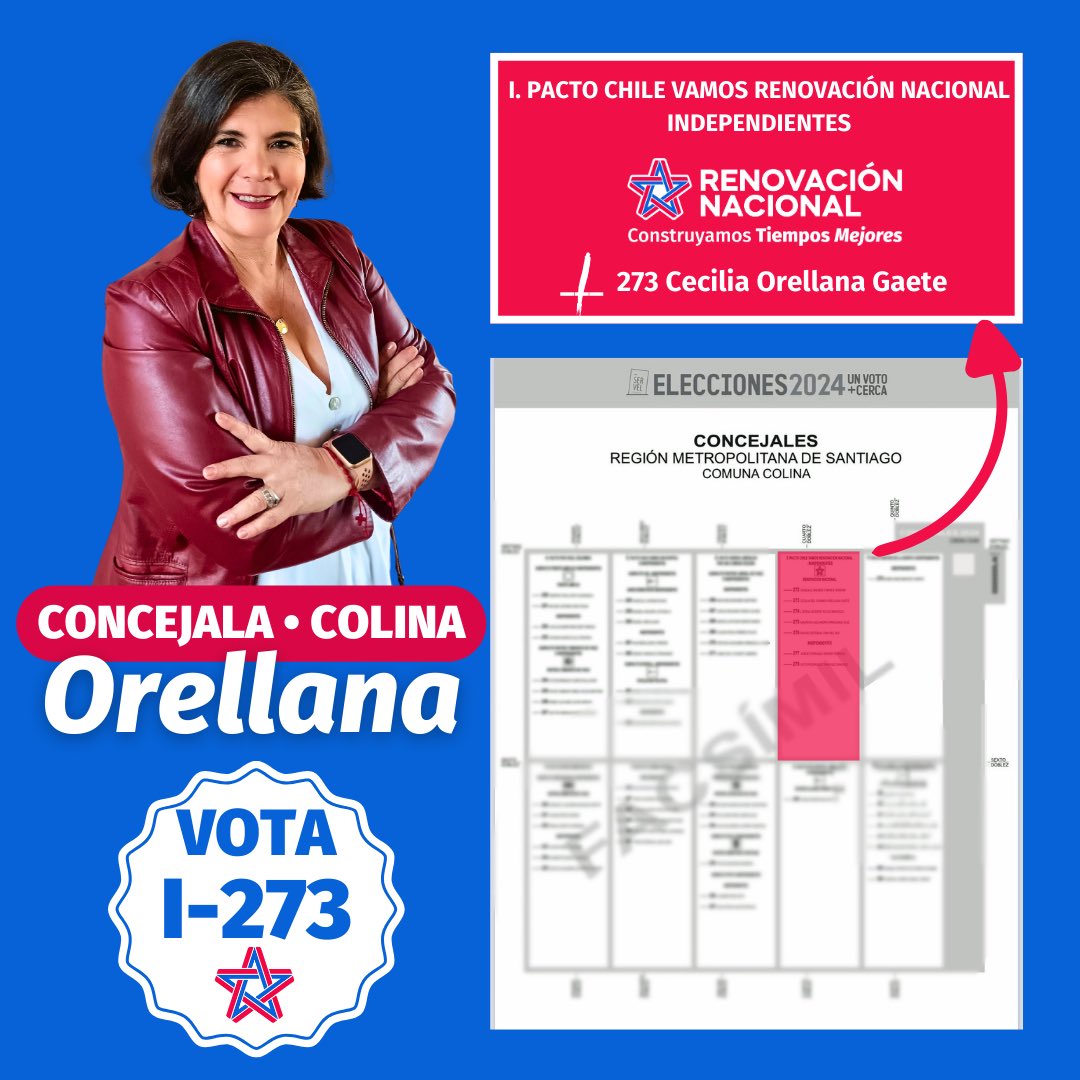 Ceso52's tweet photo. 🗳️ ¡Este 26 y 27 encuentra a Cecilia Orellana en tu papeleta de votación! ✅
Ubica I-273 y vota por un Colina con más oportunidades y progreso para. ¡Con tu apoyo podemos construir tiempos mejores! 💪✨
#CeciliaOrellana #Colina2024 #RenovaciónNacional #ConstruyendoTiemposMejores https://t.co/htb5rjA0Cd
