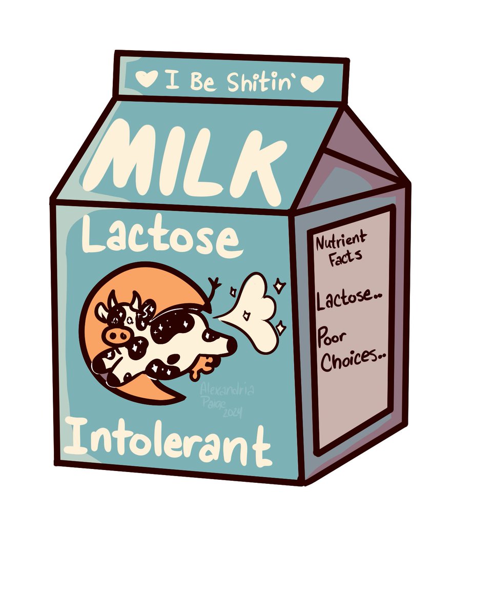 A sticker to give to the homies that can't stop shittin due to lactose 💅🏻