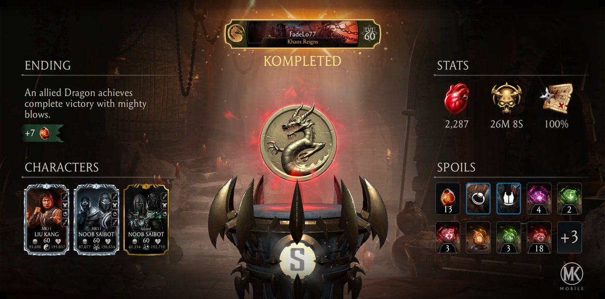 fade_lo77's tweet photo. I just completed a Krypt Run in Mortal Kombat mobile! Check out my stats. https://t.co/vn9VrNh9Cm