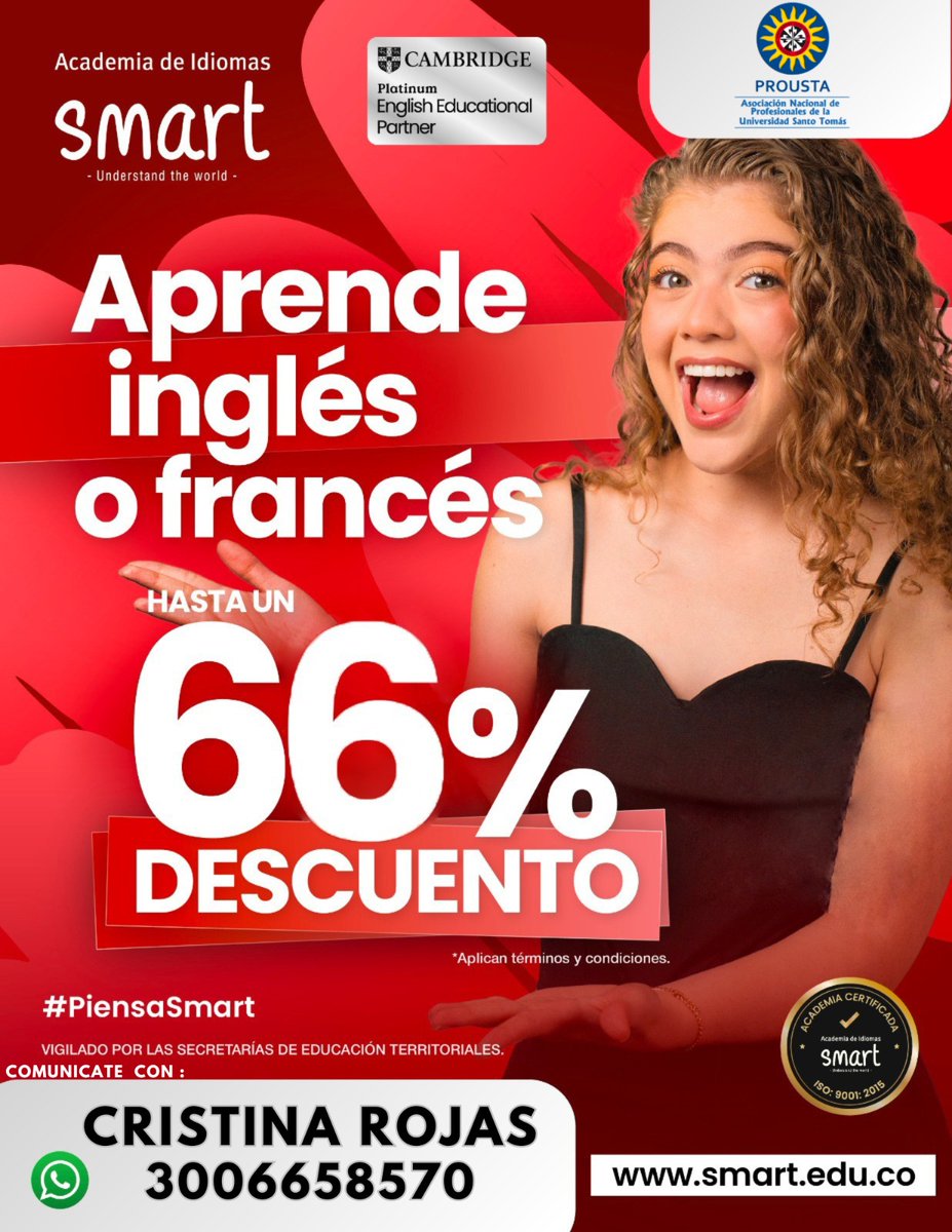 ProustaColombia's tweet photo. Seguimos impulsando la  iniciativa  de  aprender un nuevo idioma   con nuestros aliados, Prousta y Smart, te dan un gran beneficio, pregunta por tu descuento 🥰💯
https://t.co/HMp2wWkmaE https://t.co/3WGrxXzt4h