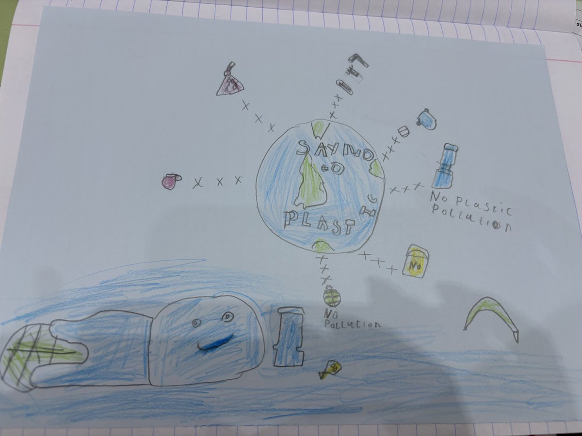 latimerprimary's tweet image. In #ClassMN, we have just finished our science learning about materials, which included a lesson about the impact of plastic pollution. These are some of the amazing posters that some of the children made - some powerful messages!♻️🌊🌎 #LatimerEco #plasticpollution