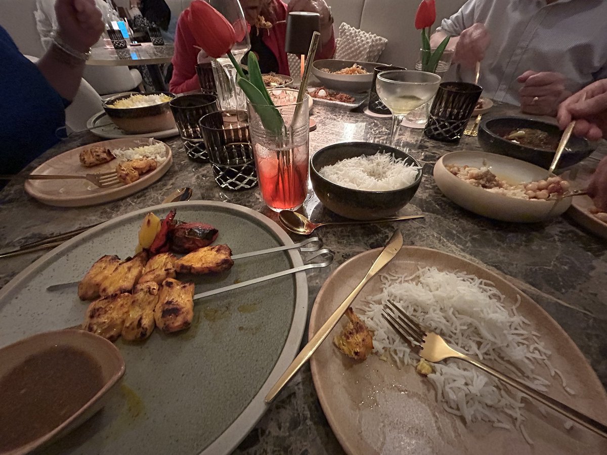 last night: myself &amp; some of my <a href="/moseleyforum/">Moseley Forum</a> committee pals, tried our new local eatery house here in Moseley (supporting our local indie food houses) …such delicious Afghan food ⬇️🧶