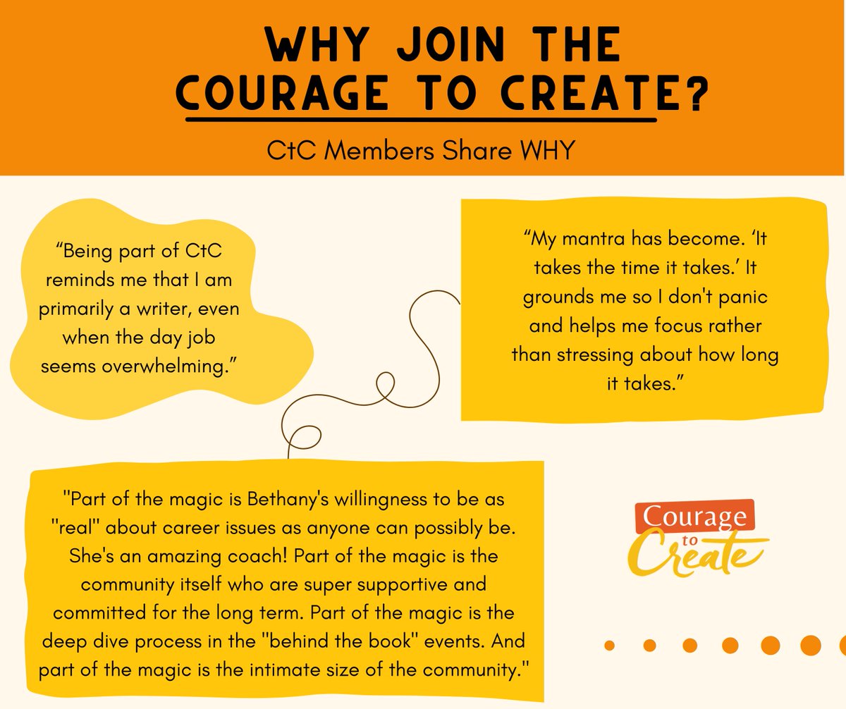 Why go through writer’s block alone?

Our Courage To Create program offers a community where writers can grow, attend literary events, and gain insights to an ever changing industry with monthly and annual memberships.

Register here:  courage.thewritingbarn.com/courage-to-cre…