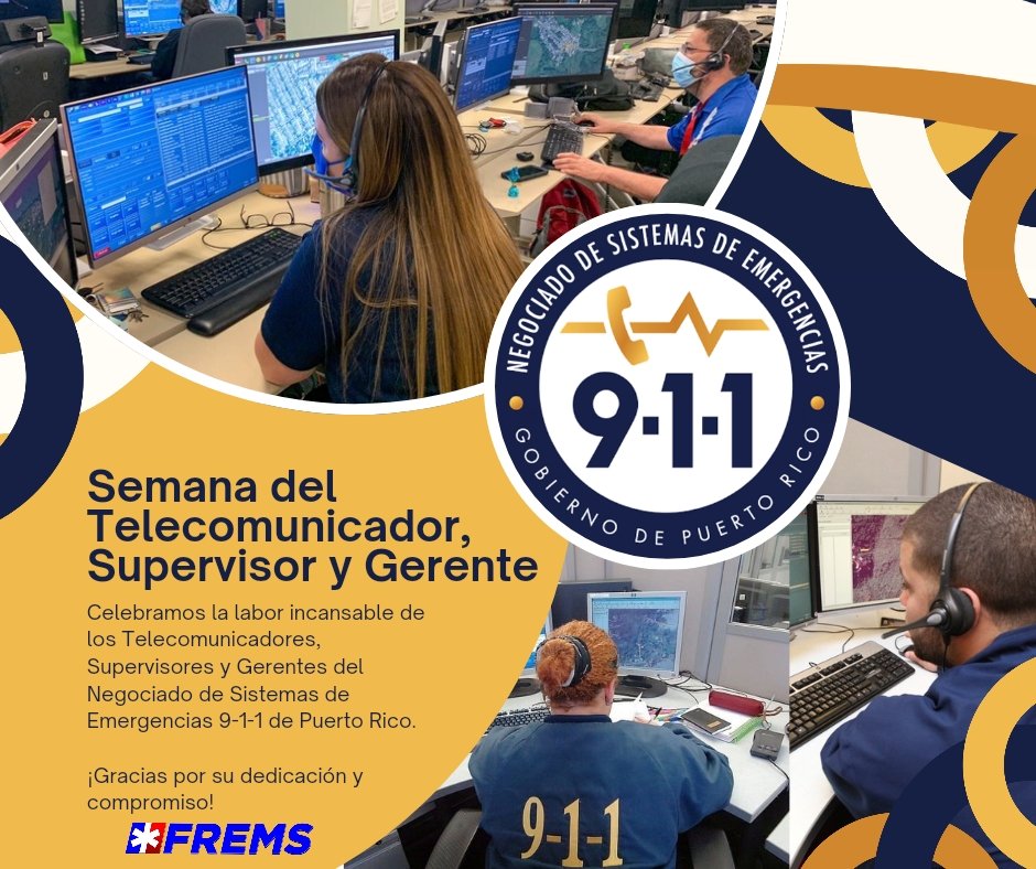 FREMScom's tweet image. En FREMS, queremos extender nuestro más sincero reconocimiento a los Telecomunicadores, Supervisores y Gerentes del Negociado de Sistemas de Emergencias 9-1-1 de Puerto Rico. Su dedicación y esfuerzo incansable son esenciales para garantizar la seguridad de nuestra comunidad.