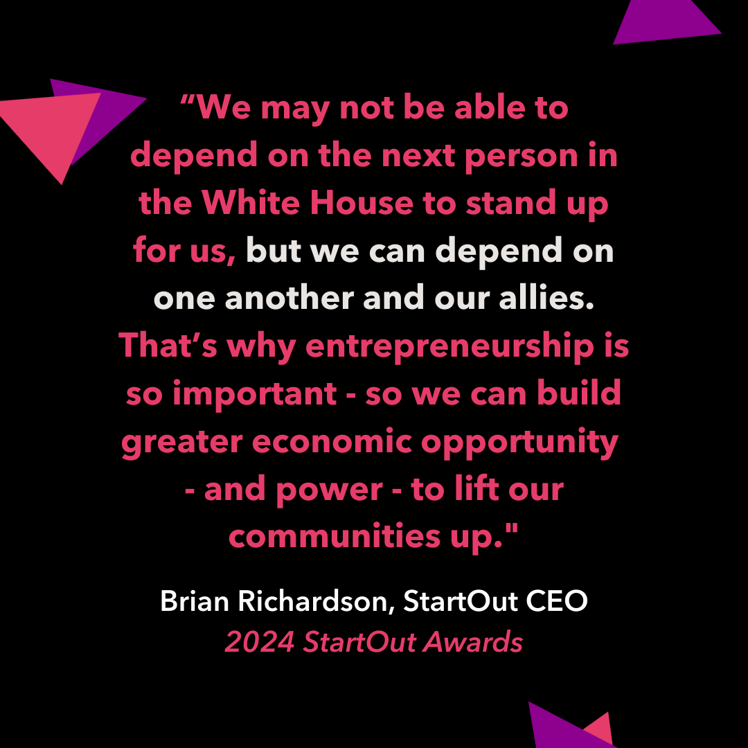 StartOut's tweet image. About last week...😍 Thank you to our sponsors, awardees, volunteers, and #community of entrepreneurs for coming together to celebrate the 13th Annual StartOut Awards! This year, we celebrated queer entrepreneurship and together, we raised over $500,000! 🏆🏳️🌈 #startoutawards2024