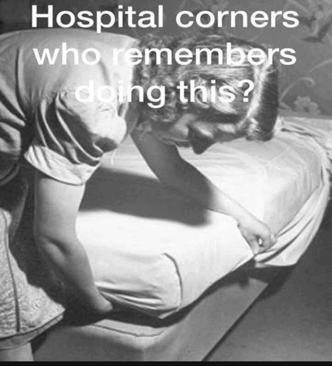 David_Colvin1's tweet photo. I loved doing hospital corners having place looking tidy. https://t.co/ohgUEA85iV