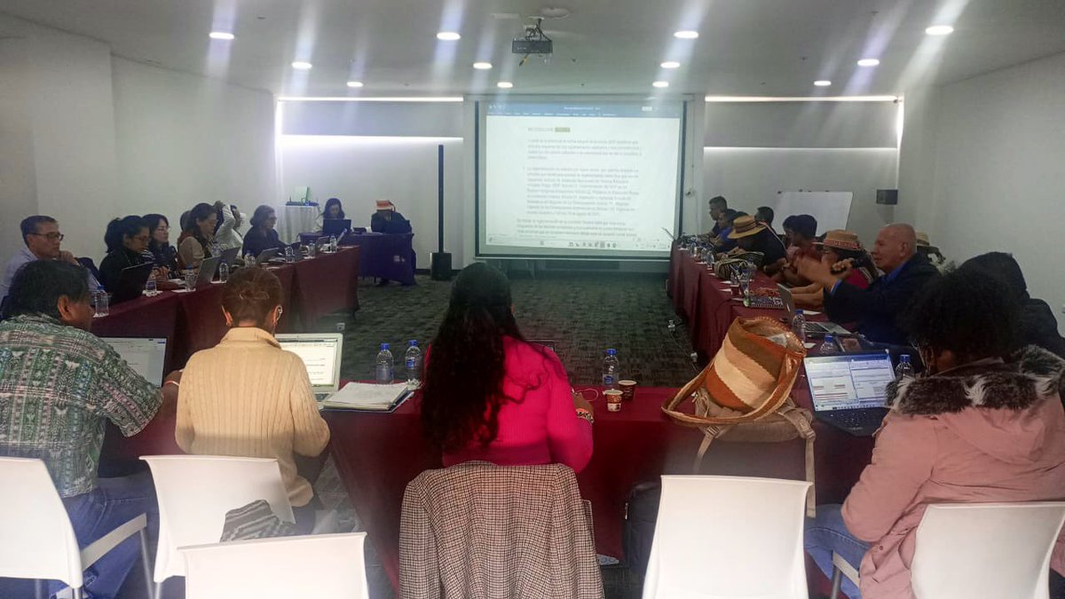 PAEColombiaOf's tweet photo. Hoy acompañamos el espacio de trabajo de la sesión 60 de la #Contcepi. Esperamos avanzar en la aprobación de los artículos concertados en el marco de la consulta previa para la operatividad  y la protocolización de la Norma -SEIP 
El PAE para pueblos indígenas🍎📚⬇️. https://t.co/CGcw9WaGob