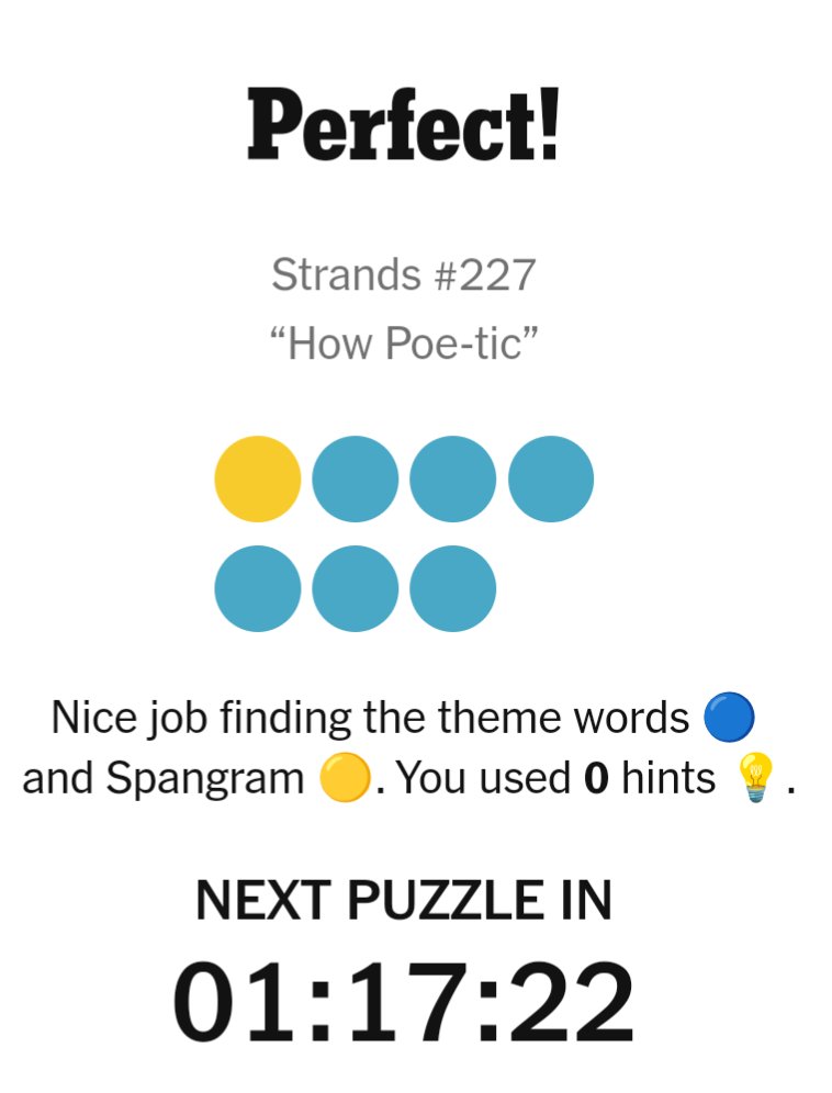 NsfwYoite's tweet photo. Fastest #strands I ever solved 🤩 #nytgames #poetic https://t.co/0SmdcHAeEw