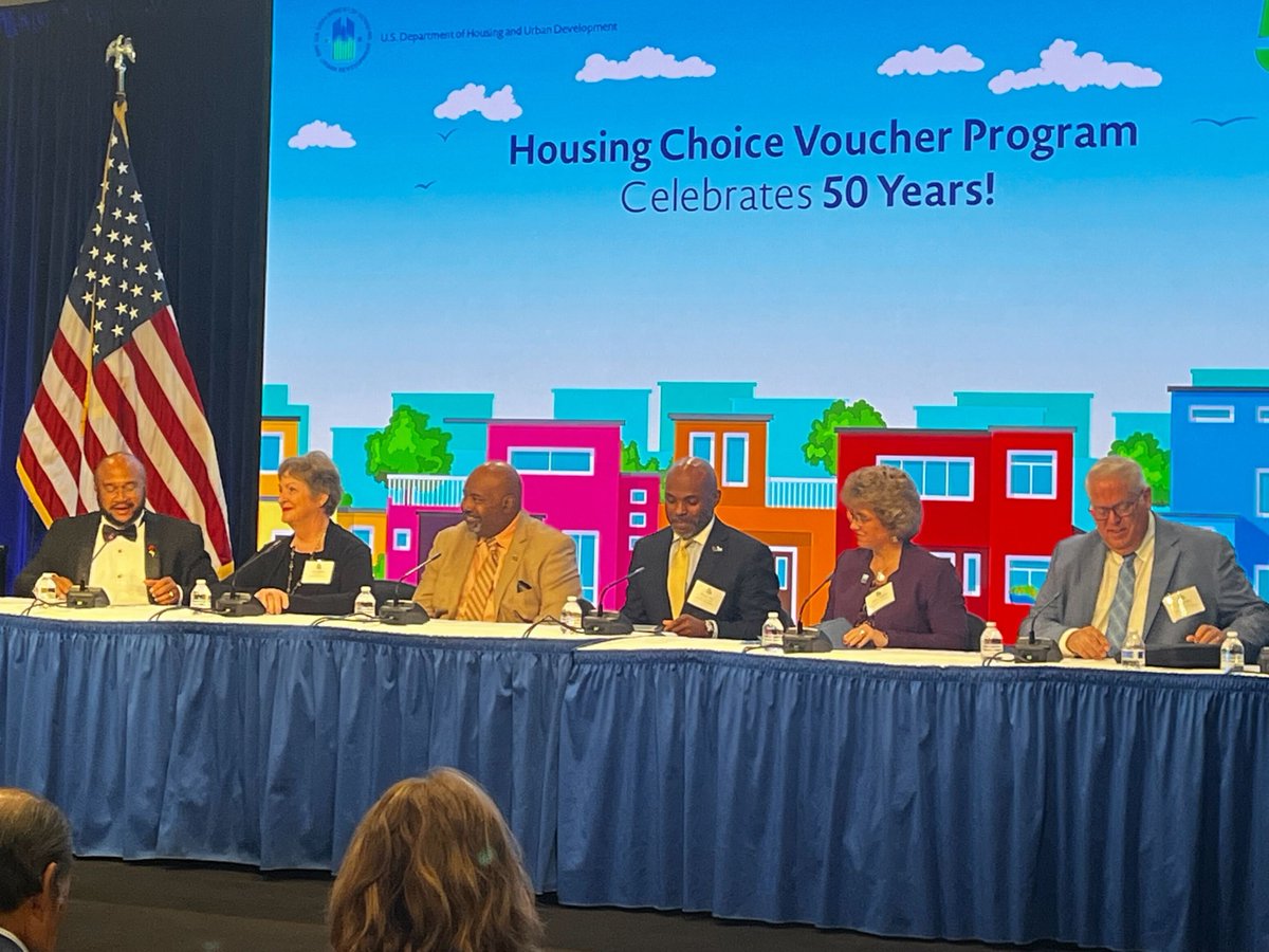 NAHROnational's tweet photo. @nahropres @gguyfwha — supported by @nahroceo Mark Thiele, senior staff and member leaders — shared his perspective as a public housing agency leader this morning at HUD's HCV 50th Anniversary Celebration! https://t.co/SCUAZcM31l