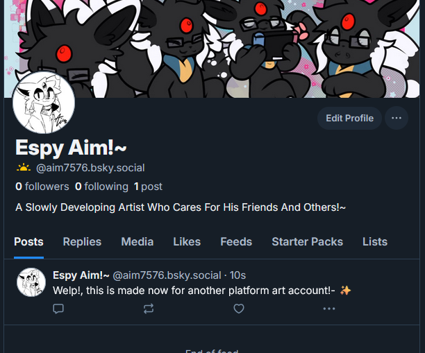 You know-, It never hurts to have a backup I suppose!-, So I'll have this account also on 🦋☁️ as well. Anyone who wants to follow can find the link in my bio!-