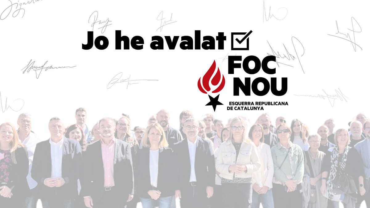 Vull un partit renovat, honest, coherent, que lluiti per a la justícia social i que camini ferm per reconstruir l'estratègia compartida cap a la llibertat del nostre poble. Per això ja he signat l'aval per a <a href="/FocNou_ERC/">Foc Nou 🔥</a>
#JoAvaloFocNou