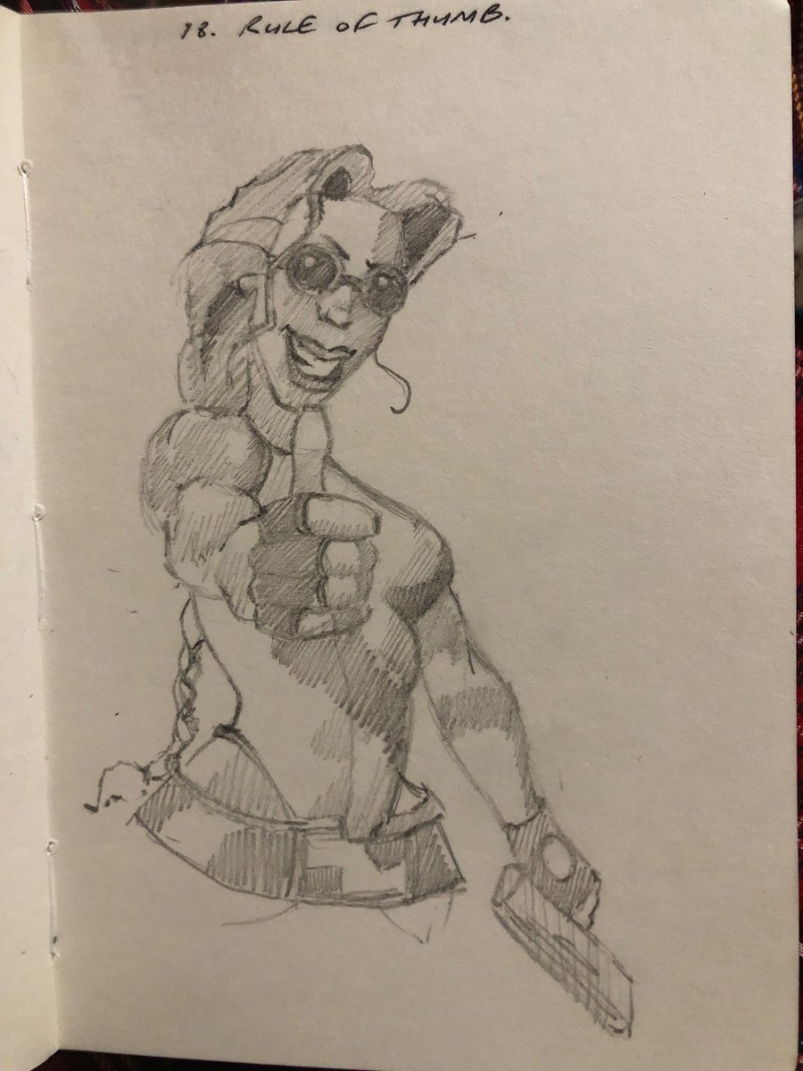 jemimacsims's tweet photo. #inktomber2024 Day 18: “Rule of Thumb” 
Slight amendment to the original artwork, thanks to @calvinio27 
for the inspiration! #inktomber #tombraider #LaraCroft https://t.co/BHImhrBEsl