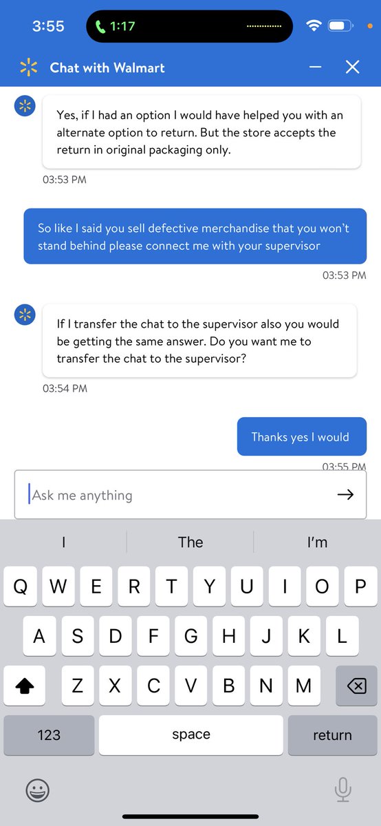 BryanWenger's tweet photo. Hey @Walmart apparently you sell defective merchandise and won’t return it https://t.co/41kUJCm0oC