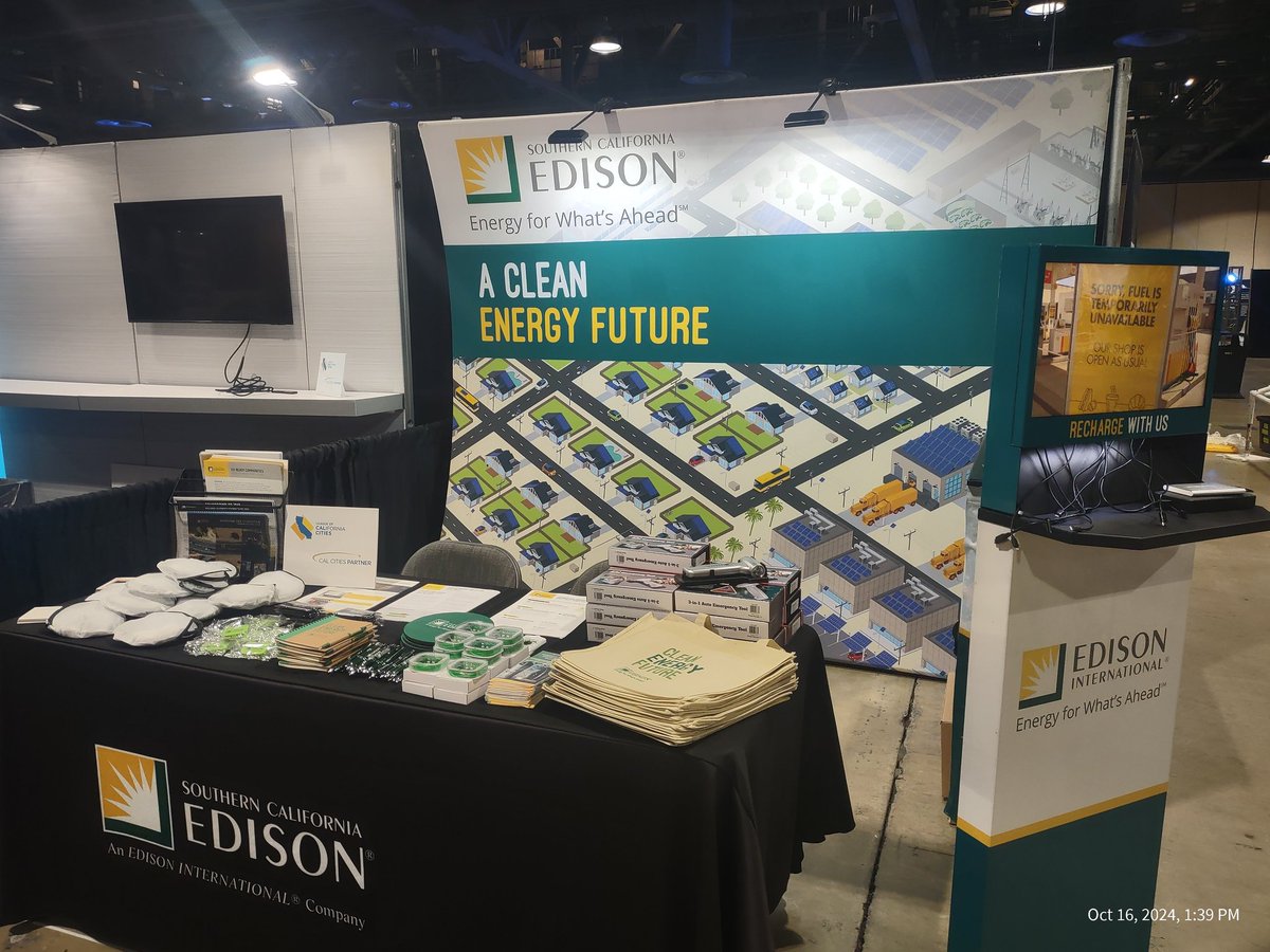 ><a href="/SCE/">SCE</a> is <a href="/CalCities/">League of California Cities</a> Annual Conference in Long Beach. 
See us to discuss the infrastructure that's needed for #CleanEnergy integration (or just to charge your cell phones). 
#2024AnnualConf #CalCities