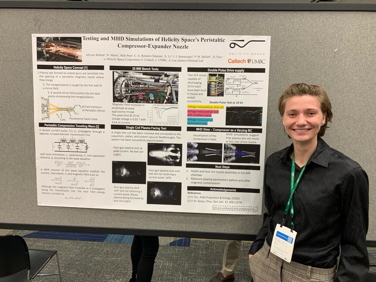 We enjoyed presenting our concept at the annual APS Division of Plasma Physics meeting last week in collaboration with <a href="/Caltech/">Caltech</a>, <a href="/UMBC/">UMBC</a> and <a href="/LosAlamosNatLab/">Los Alamos National Laboratory</a>. It was great connecting with the premier international plasma physics community to share our exciting progress!