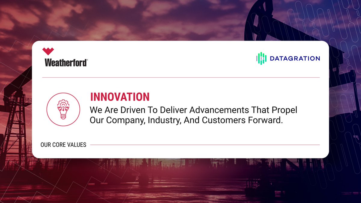 datagration's tweet photo. 🌟 Midway through #1WeatherfordWeek! Today, we celebrate Innovation—a core value that resonates deeply as Datagration transitions into Weatherford. Our commitment to advancing technology in data analytics 📊, AI 🤖, and ML drives us forward. Excited for the bright future ahead! https://t.co/JiZjIDuuUx