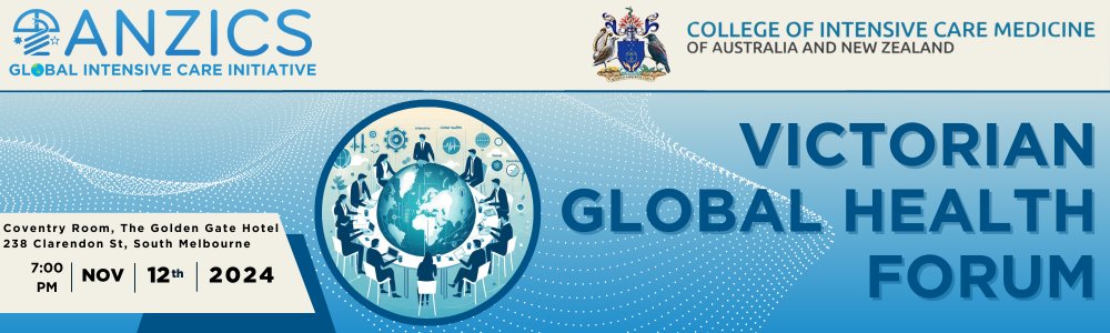 Want to expand your understanding and contribute to a global dialogue in health?

Join us at the Victorian Global Health Forum on 12 Nov! Hear about the collaborative partnerships between ANZICS GICI, CICM, and healthcare teams worldwide 🌏

Register ➡️ anzics.eventsair.com/victorian-glob…