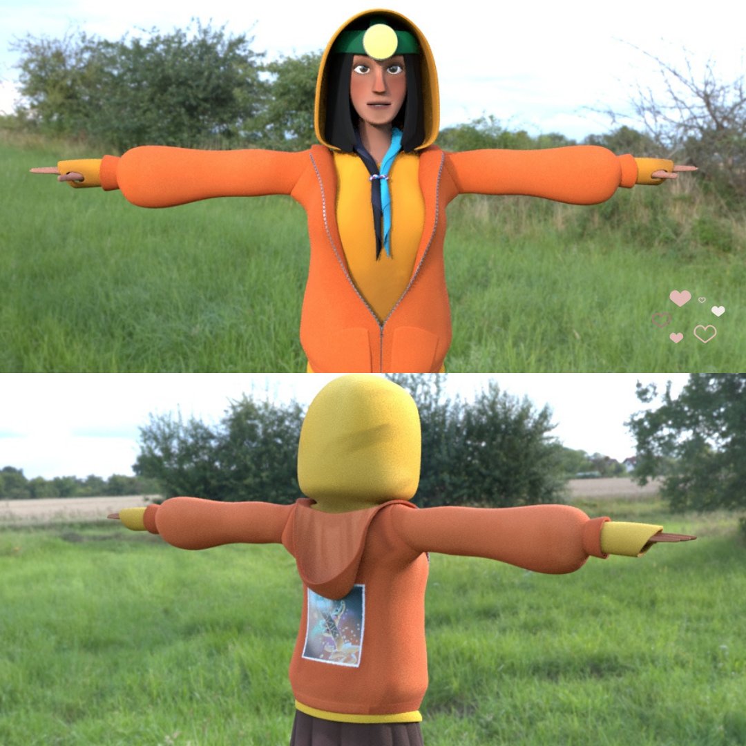 StikatheGame's tweet photo. Texture glow-up from Caitlin! Once again, the amazing 3D artist Caitlin made Stika a totally wonderful update on Yara. Now Yara has a breath of fresh colour in their cheeks and extra clothing details.

#IndieGameMagic #IndieGames #HorrorGames #IndieDev #enchantmentunleashed https://t.co/MfWrc6AxKu