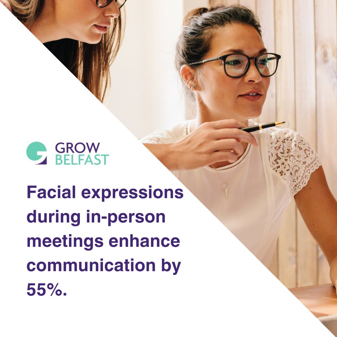 BelfastGrow's tweet photo. Customer meetings in person reveal truths that emails never will. Facial expressions during in-person meetings enhance communication by 55%. #BuildingTrust #InPersonMeetings #CustomerLoyalty #CustomerTrust #HumanConnection #GrowBelfast https://t.co/NN4YBlYw1v