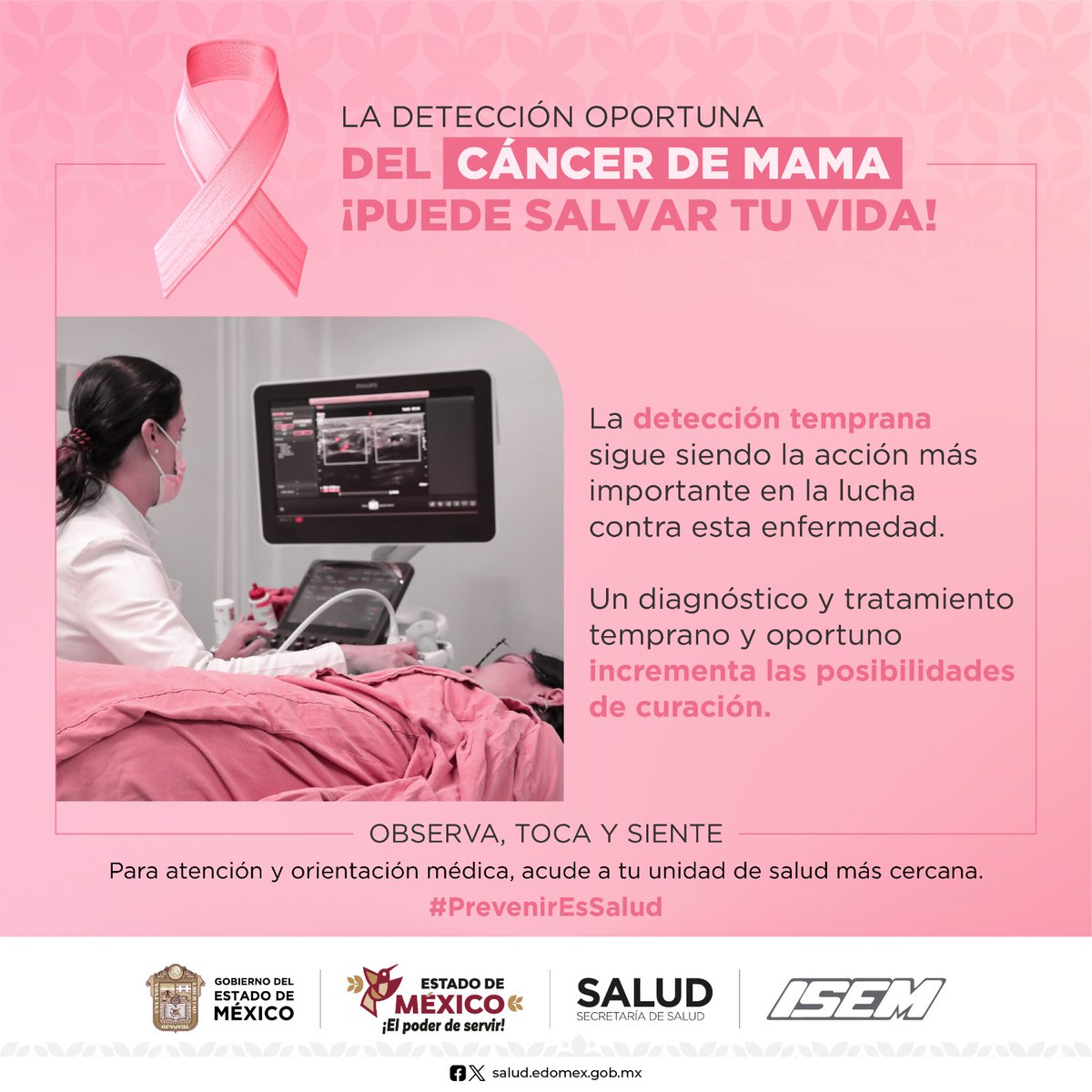 ContraloriaGEM's tweet photo. La autoexploración, la exploración clínica y la mastografía son los métodos principales para detectar el #CáncerDeMama.
Si tienes 20 años o más, autoexplórate una vez al mes, #OctubreRosa.🌸
#PrevenirEsSalud https://t.co/1WrFZrIphP