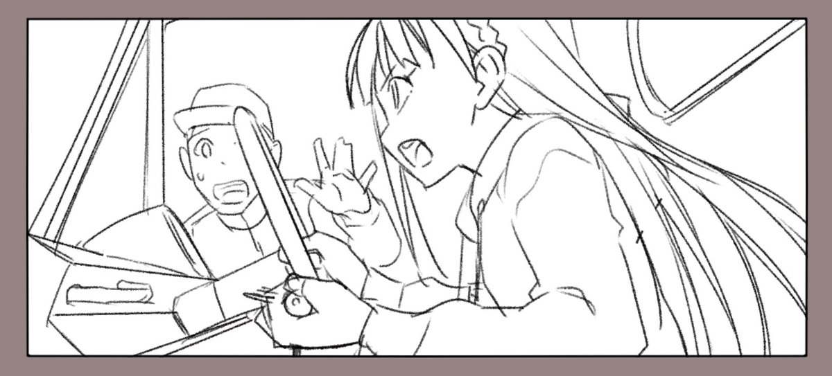 うん、メチャクチャ小さく描いてるんですが、拡大してもまあまあ見れますね
これならたくさん描けるかも

これは2.35:1のシネスコサイズなんですがYoutubeなどでも一般的な16:9とどっちにするか迷いますね(妄想とはいえ)
新海誠作品でも「すずめの戸締り」は初のシネスコサイズなんだそうです 
