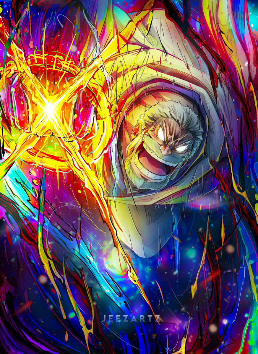 jeezartzz's tweet image. galaxy impact 🌌 #onepiece #garp #animeart #art