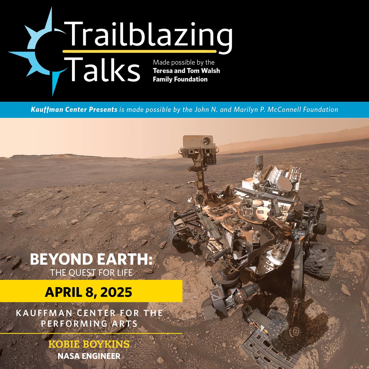 Tickets are now available for Kauffman Center's adventure series, Trailblazing Talks. Enjoy presentations from photographers, explorers, climbers and engineers as these experts take you from space to Africa to some of the highest peaks in the world.

🎟️ kauffmancenter.org/trailblazingta…