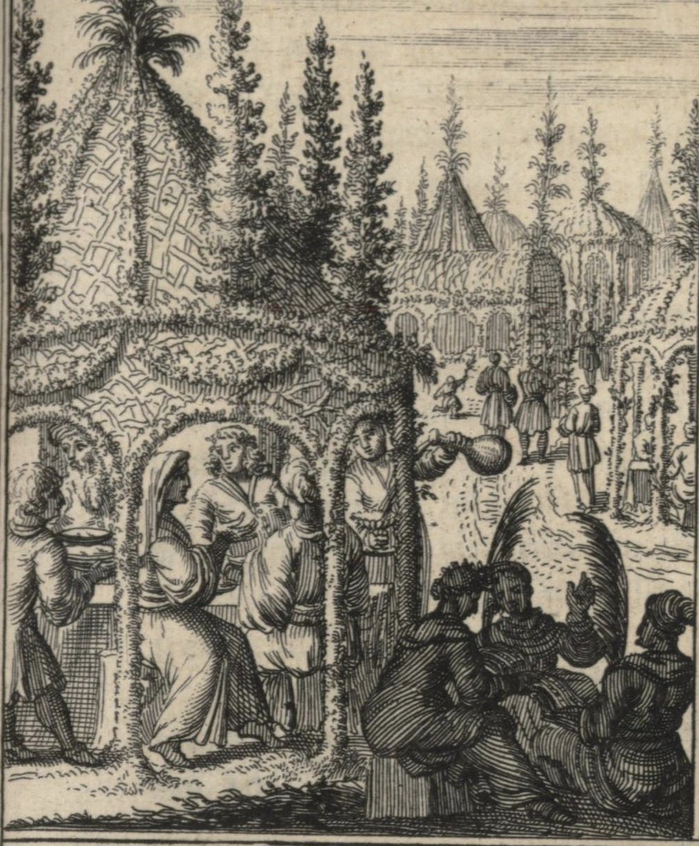 Not sure if it's kosher/historically-accurate, but very into this Sukkah architecture &amp; its porousness of inside &amp; outside (also from Johannes Leusden, Philologus Hebraeo-mixtus, Netherlands, 1682).