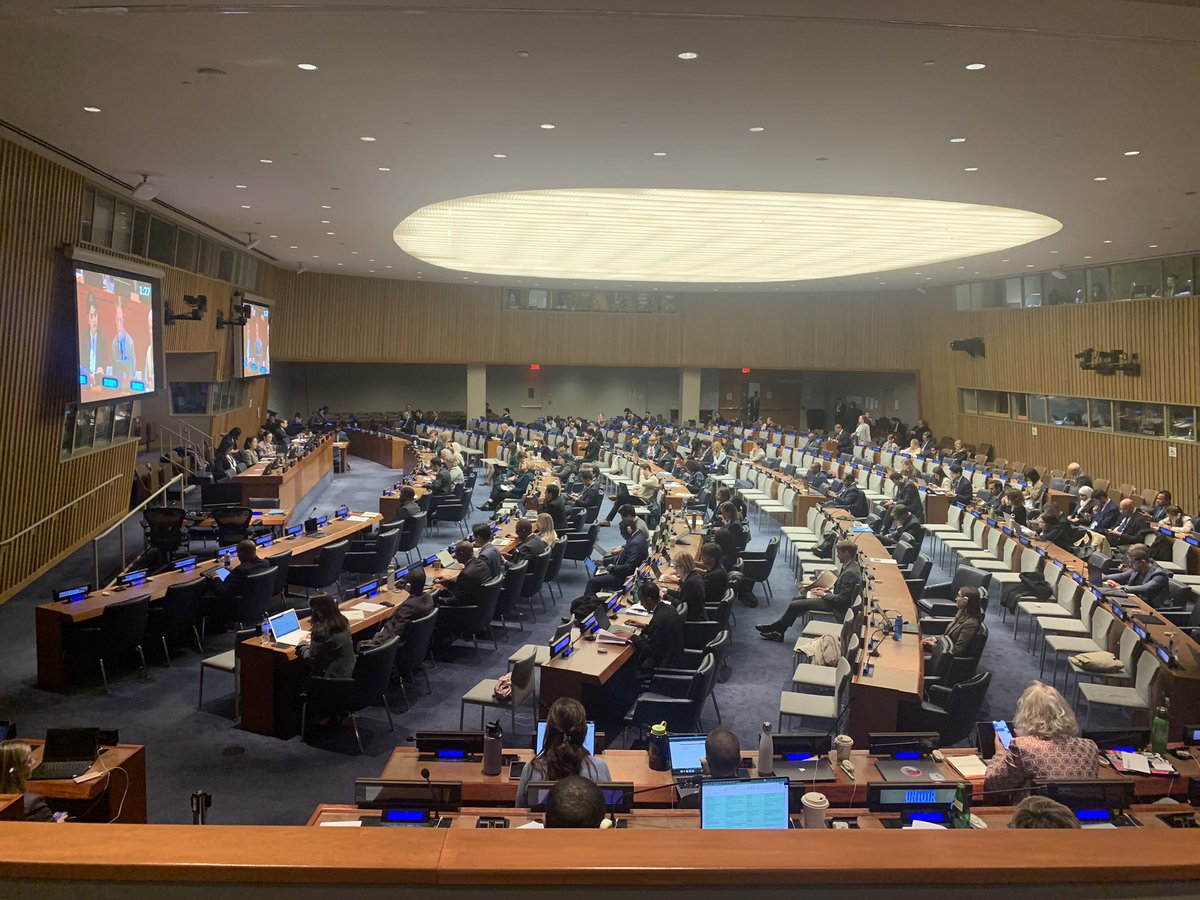 napf's tweet image. Excellent statement by @SethShelden of @nuclearban on the imperative of #TPNW, reminding the #FirstCommittee delegates of the message of hibakusha. #NobelPeacePrize