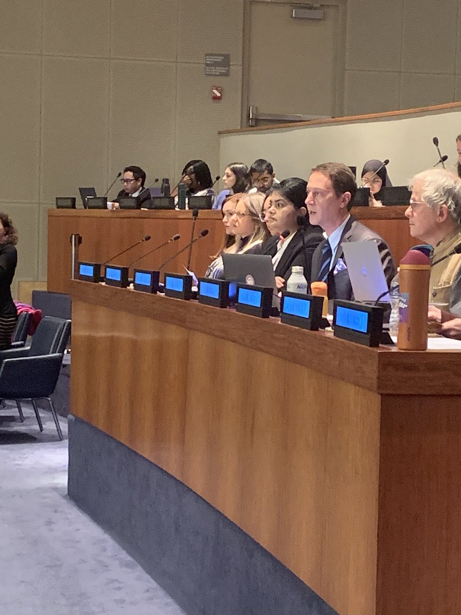 napf's tweet image. Excellent statement by @SethShelden of @nuclearban on the imperative of #TPNW, reminding the #FirstCommittee delegates of the message of hibakusha. #NobelPeacePrize