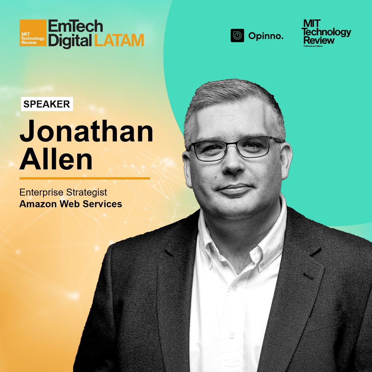 EmTechLATAM's tweet image. 💡Descubre cómo convertir ideas en valor con IA generativa 🤖En #EmTechDigitalLATAM2024, Jonathan Allen, Enterprise Strategist de Amazon Web Services, nos ofrecerá una guía para líderes sobre trabajo colaborativo y código abierto para IA. Entradas en: emtechlatam.com