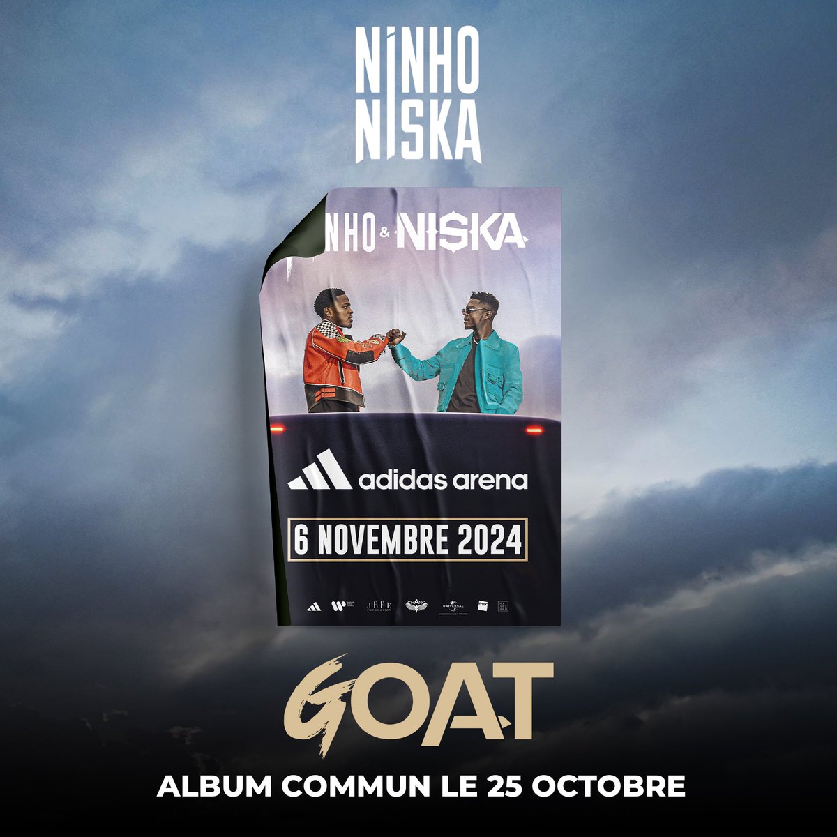 rec_118's tweet photo. Adidas Arena, CD/vinyles et écharpe GOAT de @ninhosdt et @Niska_Officiel disponible en exclusivité @Fnac : 

🎟️ : https://t.co/eLzwAvcFxF https://t.co/nRFXPuS3mA
