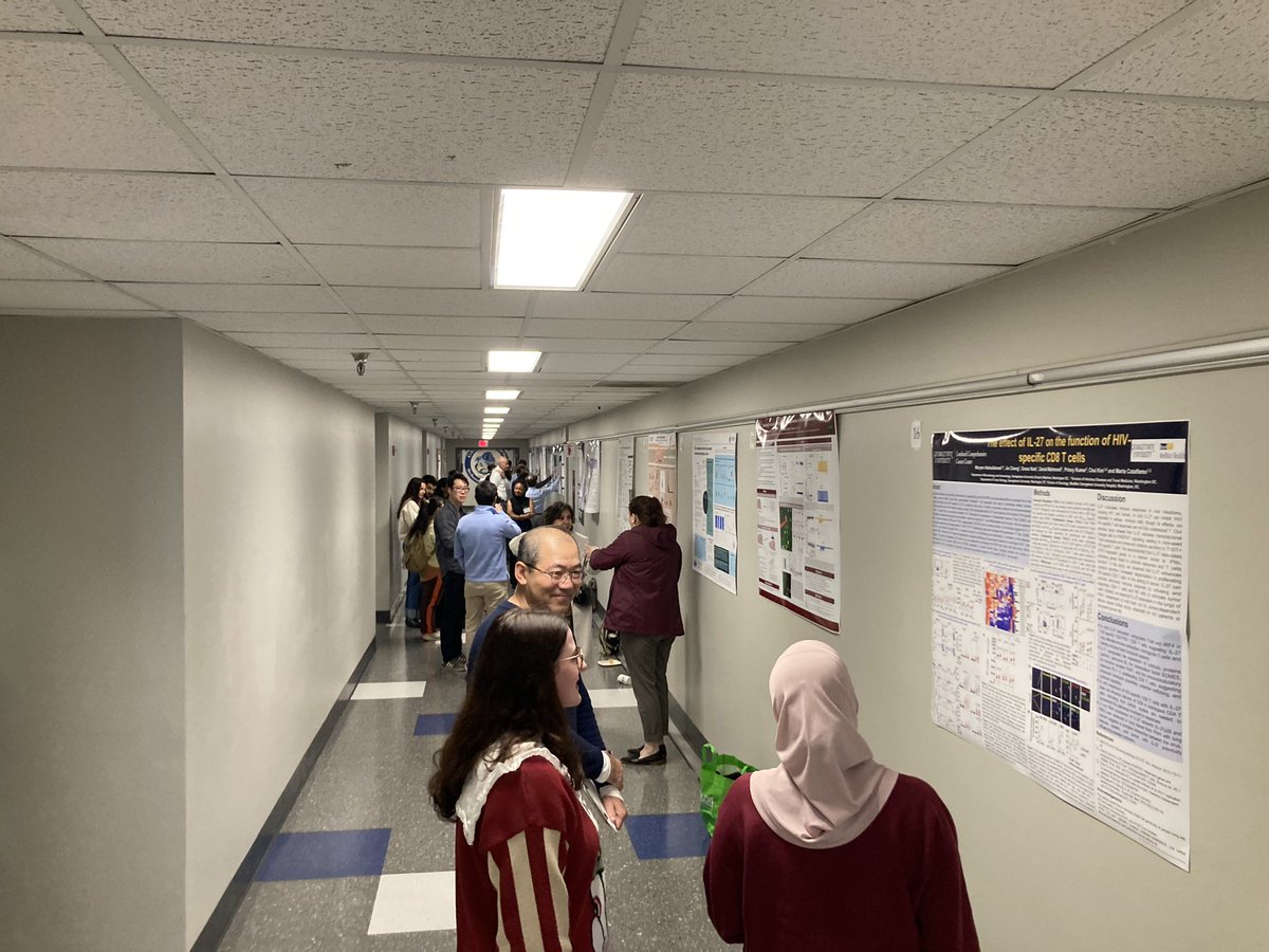 GeorgetownBGE's tweet photo. Scenes from the poster session and reception at Student Research Day - great to see our doctoral students sharing their work! @gumedcenter https://t.co/hVXJCnxAur