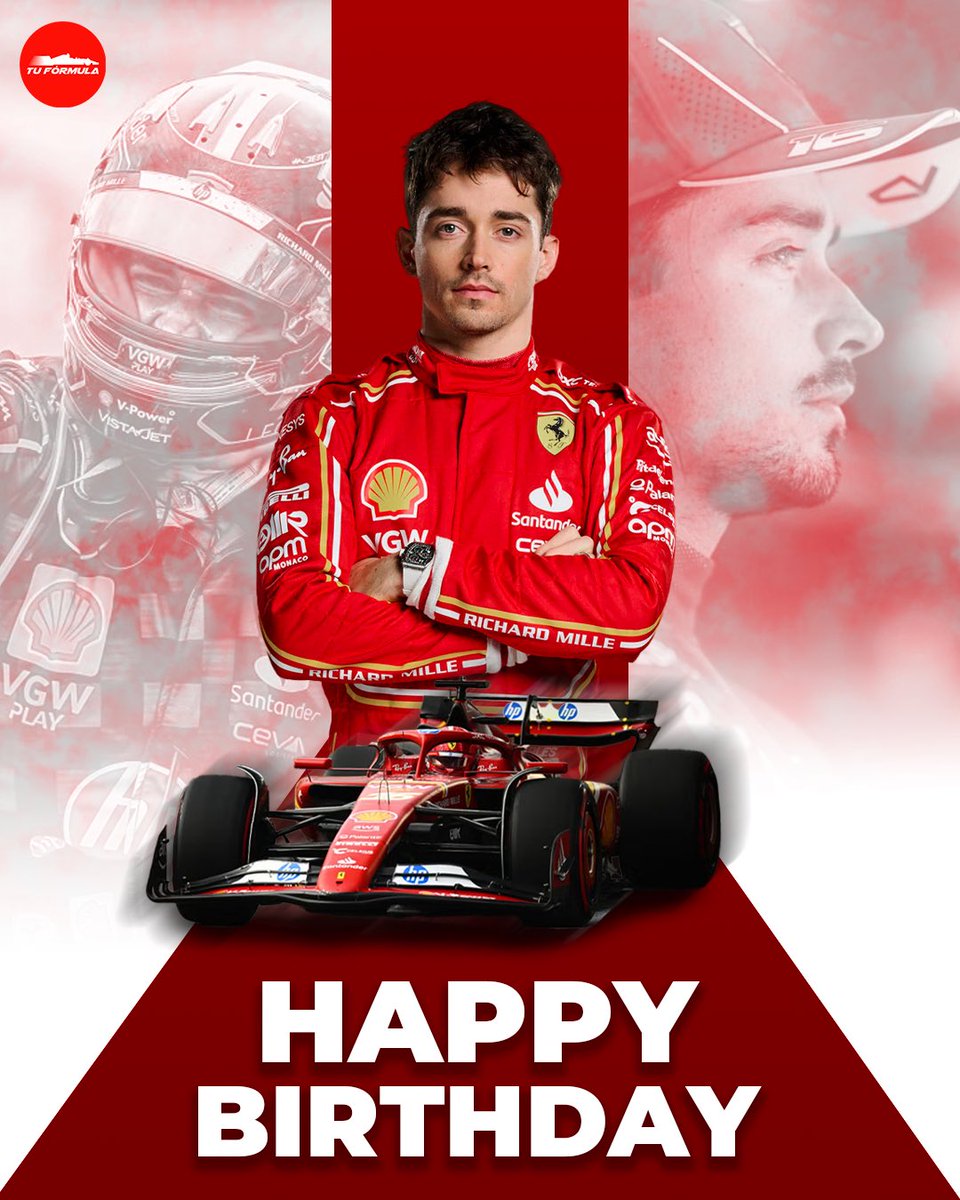 tuformula_1's tweet photo. IL PREDESTINATO ESTÁ DE FIESTA 🥳🔥
Hoy Charles Leclerc le sopla a las velitas 🎂 para celebrar sus 27 primaveras 🇲🇨
•
•
•
#Formula1 #F1 #CharlesLeclerc #IlPredestinato #TuFormula #Ferrari https://t.co/Ud0A32KOWC