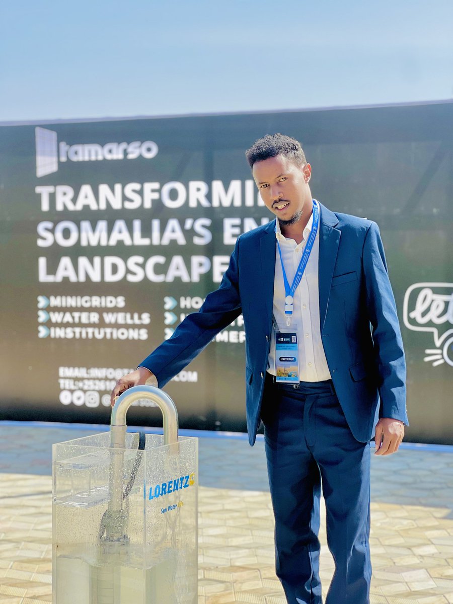 GALJA2023's tweet photo. Mohamud Osman Abdulle, Sec. of Galmudug Journalists Association, emphasized media's role in addressing community needs at the "Sustainable Solutions for Energy &amp; Water" conference in Dhusamareb. Together for change! 💧 https://t.co/d1BLwF5bP6